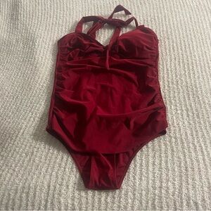 Elegant Red One-Piece Swimsuit